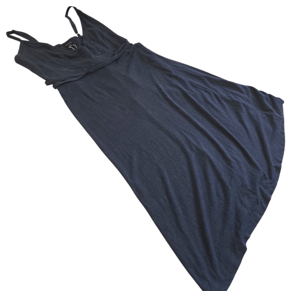 Patagonia Wear With All Wrap Dress Hemp Organic Cotton Dark Blue Midi Med 75220 - Picture 8 of 13